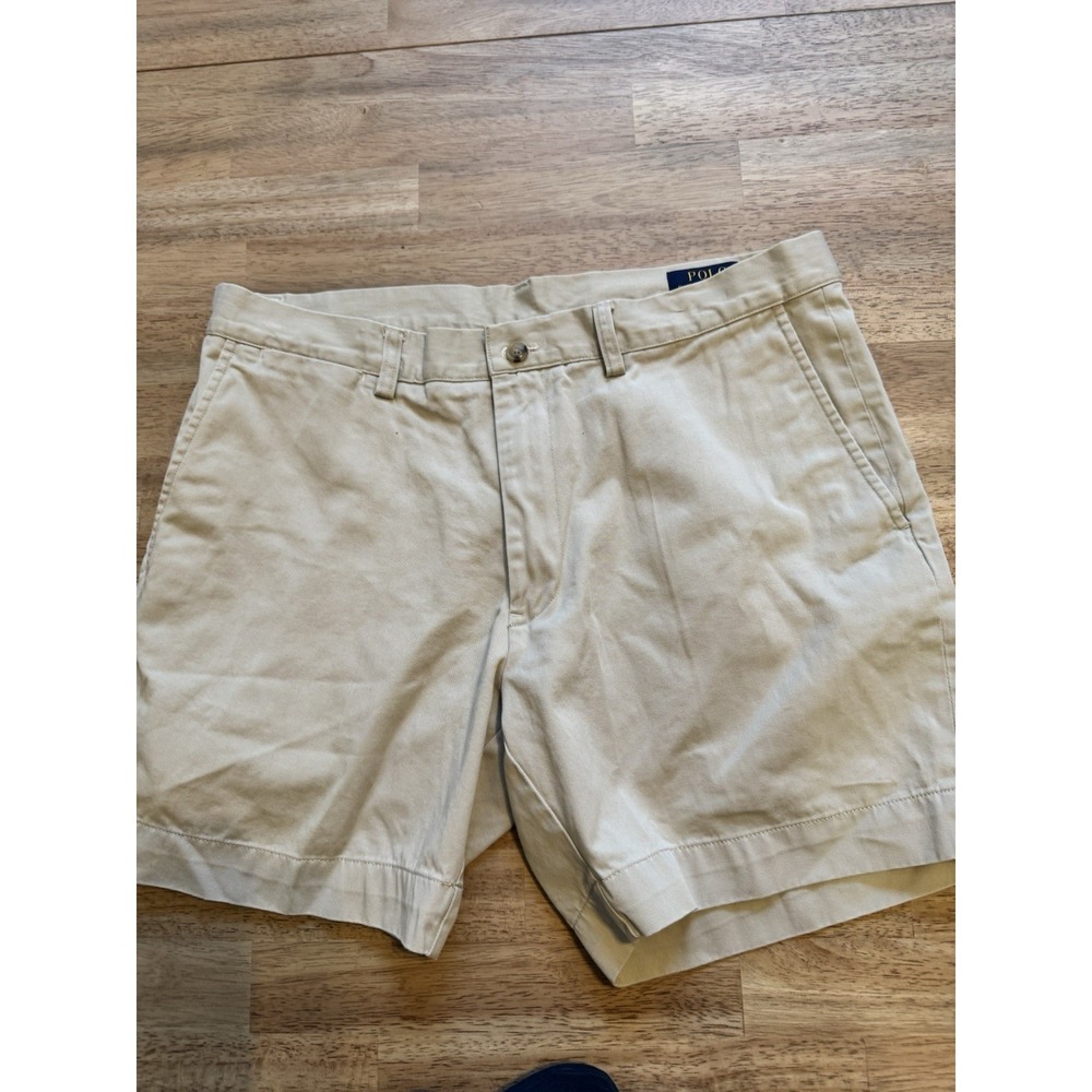 Ralph Lauren Chino Shorts Beige 6 Inch Classic Fit Preppy Men's 35